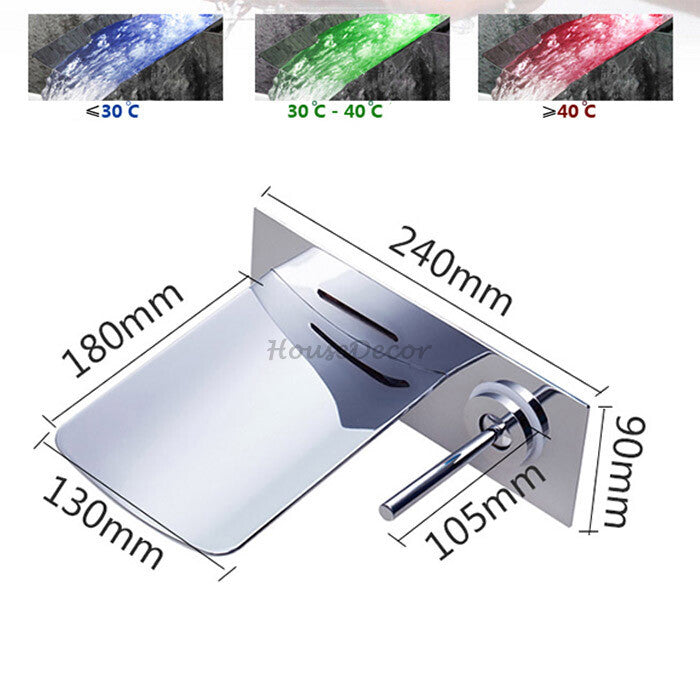 Chrome Brass bath shower mixer tap waterfall spout detail view