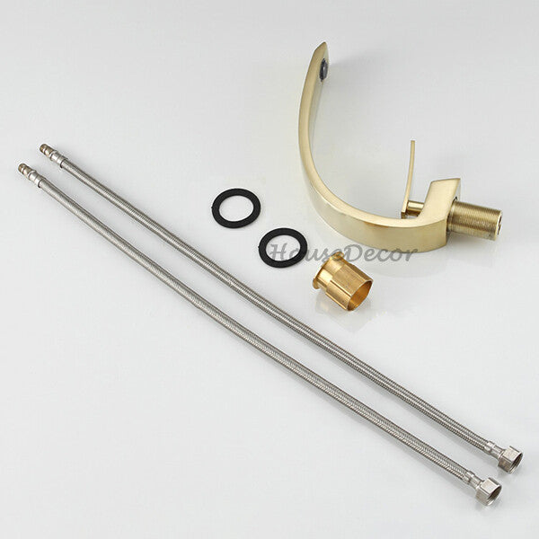 Gold bath shower mixer tap deck mounted design additional view