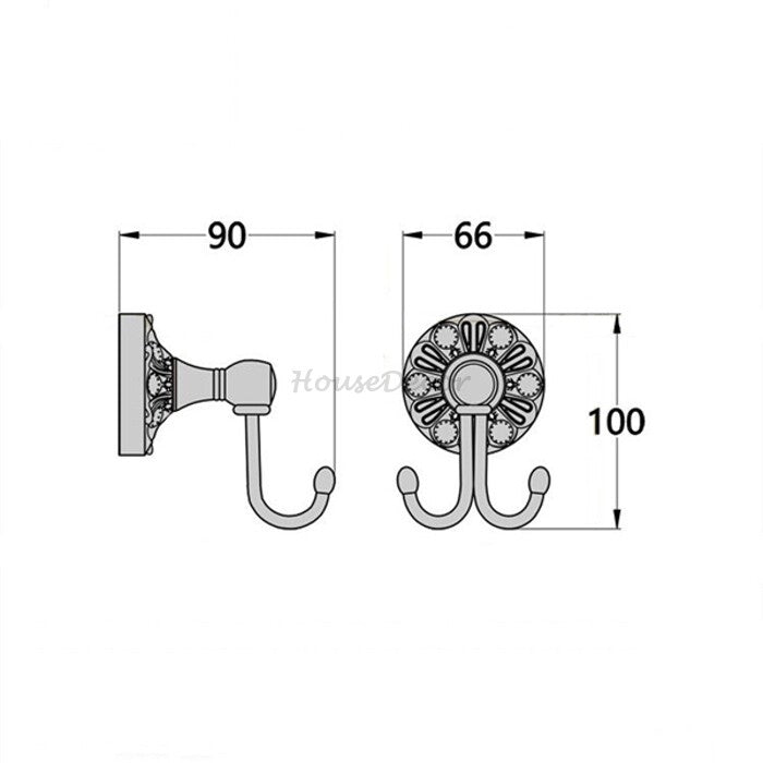 Modern robe hook wall mounted design additional view