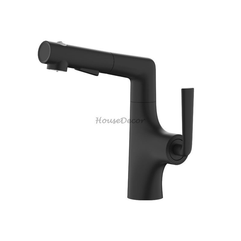 Modern bath shower mixer tap pull out spray detail view