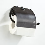 Black toilet paper holder detailed product view detail view