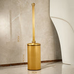 Luxury High-end Brass Floor Standing Toilet With lid Cleaning Brush Holder Set