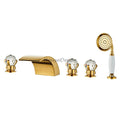 Gold bath shower mixer tap waterfall spout main view