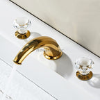 Gold bath shower mixer tap dual handle control additional view