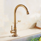 Modern kitchen sink mixer tap swivel spout detail view