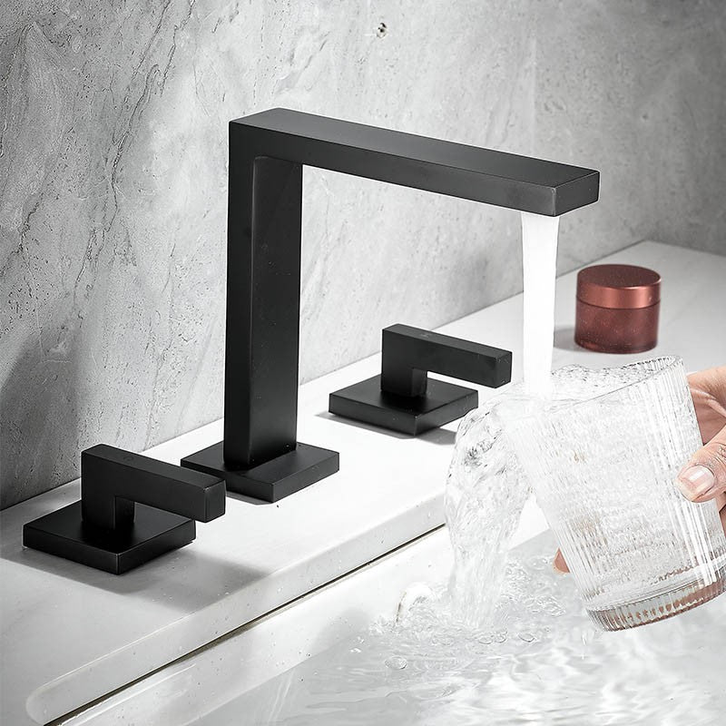 Modern bath shower mixer tap dual handle control additional view