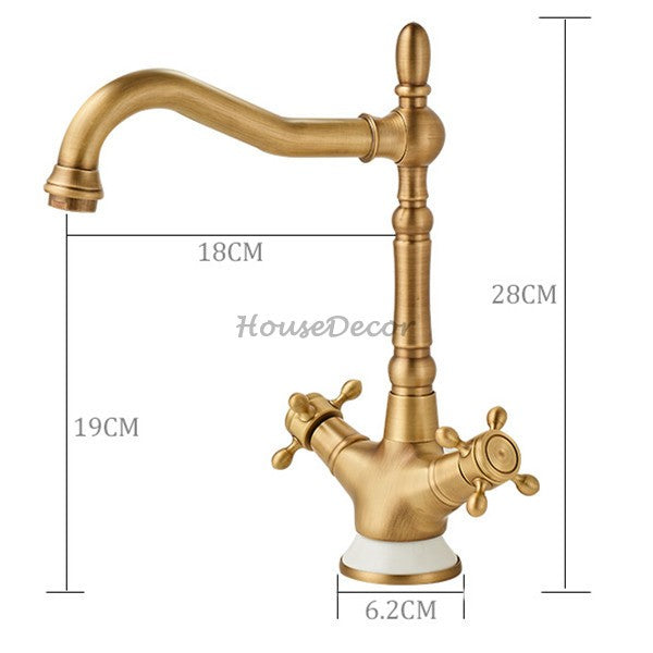 Antique Brass bath shower mixer tap swivel spout additional view