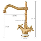 Antique Brass bath shower mixer tap swivel spout additional view
