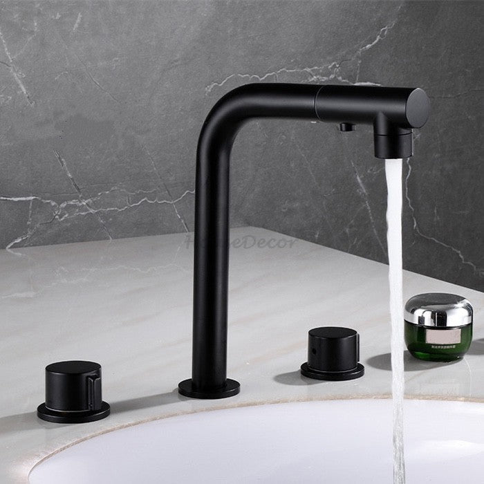 Modern bath shower mixer tap pull out spray detail view