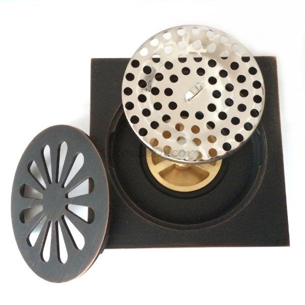 Black Brass shower drain detailed product view detail view