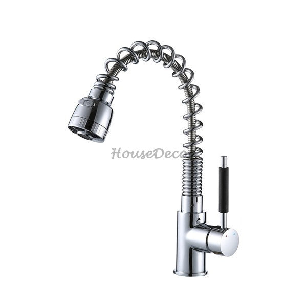 Chrome Brass kitchen sink mixer tap pull out spray main view