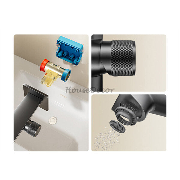 Modern bathroom basin mixer tap wall mounted design additional view
