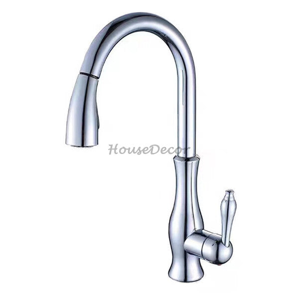 Modern kitchen sink mixer tap pull out spray main view