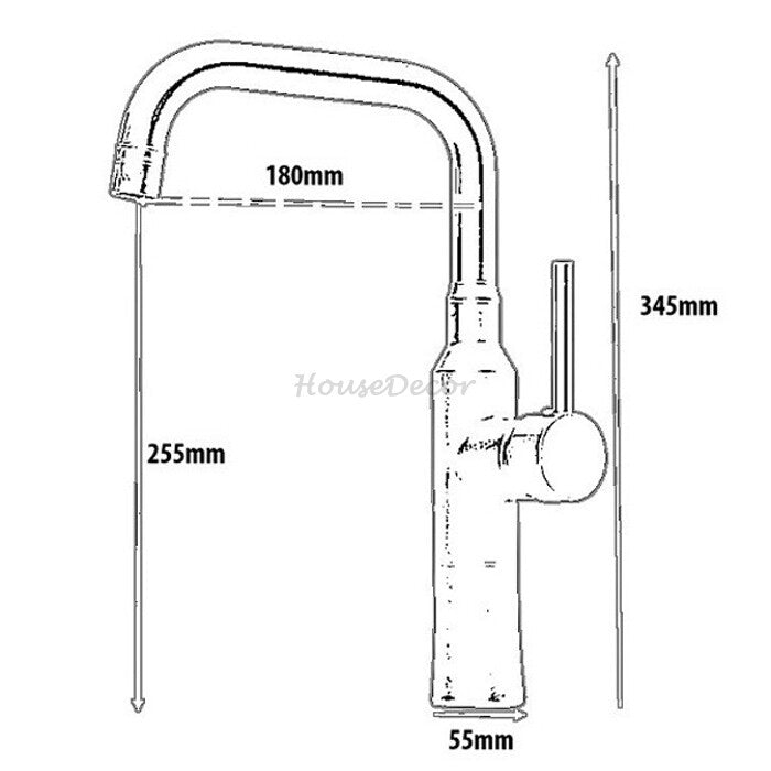 Modern kitchen sink mixer tap swivel spout additional view
