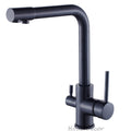 Black kitchen sink mixer tap swivel spout main view