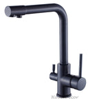 Black kitchen sink mixer tap swivel spout main view
