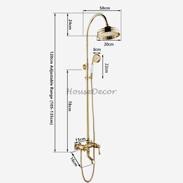 Brass bath shower mixer tap handheld shower set additional view