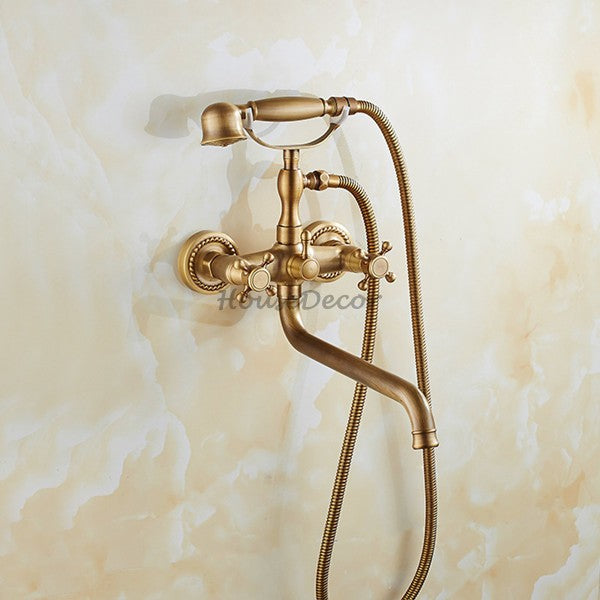 Antique Brass bath shower mixer tap swivel spout additional view
