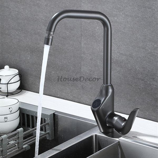 Modern kitchen sink mixer tap swivel spout additional view