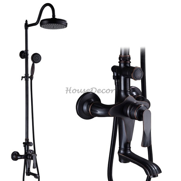 Black bath shower mixer tap detailed product view main view