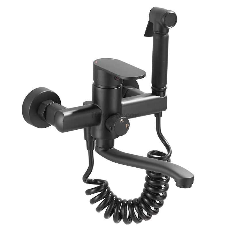 Modern bath shower mixer tap swivel spout main view