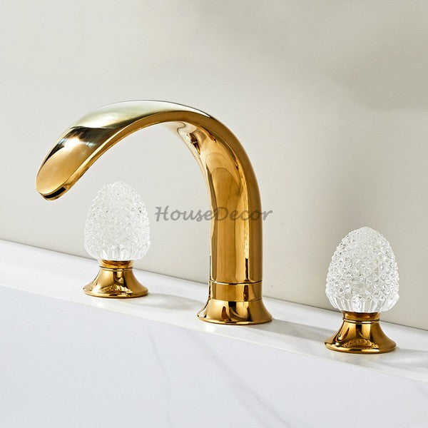 Modern bath shower mixer tap dual handle control main view