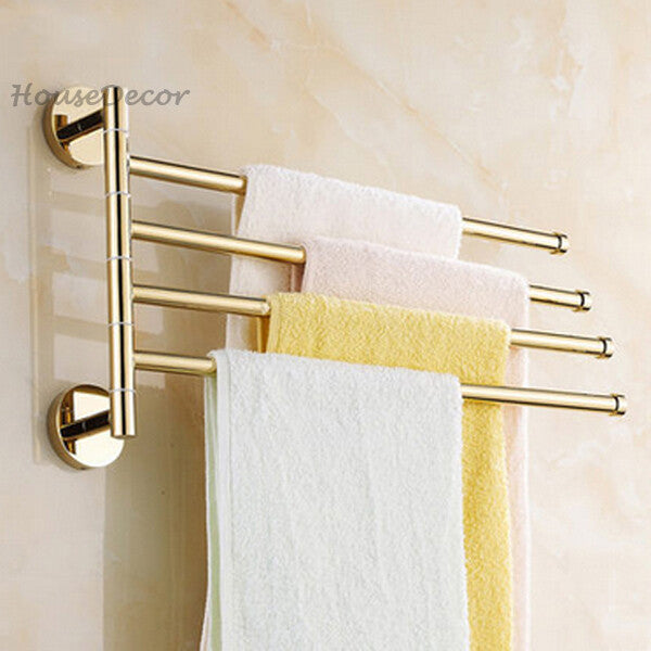 Gold towel rack swivel spout detail view