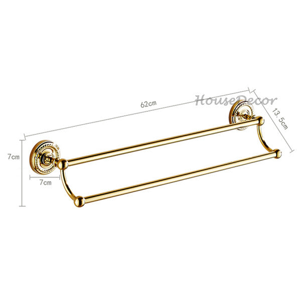 Gold Brass towel rack wall mounted design additional view