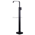 Black bath shower mixer tap floor mounted design main view