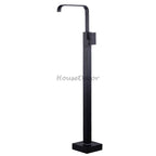 Black bath shower mixer tap floor mounted design main view