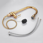 Gold kitchen sink mixer tap pull out spray additional view