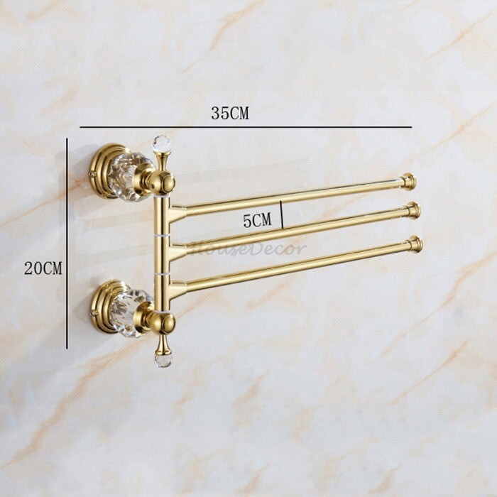 Gold towel rack swivel spout detail view