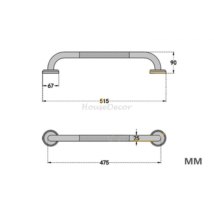 Modern bathroom grab bar safety grip additional view