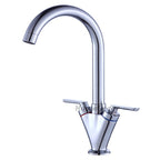 Chrome kitchen sink mixer tap swivel spout main view