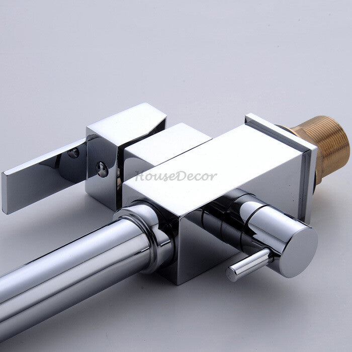 Modern kitchen sink mixer tap swivel spout detail view