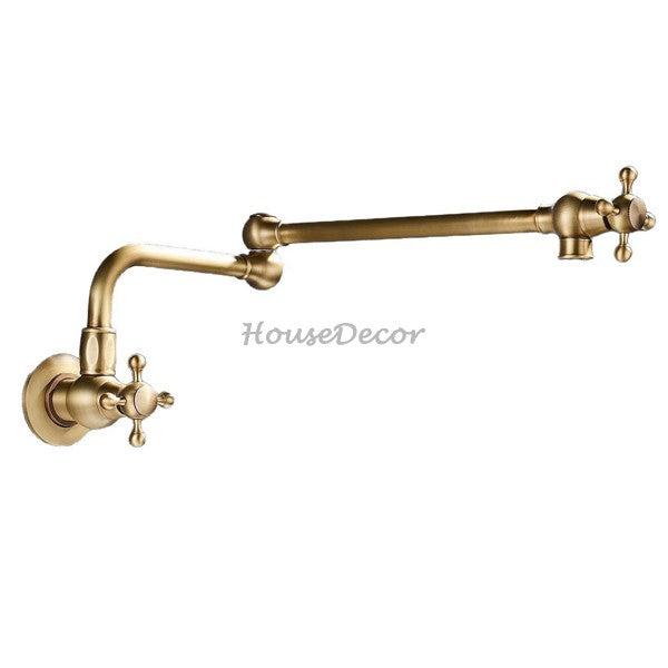 Antique Brass kitchen sink mixer tap folding spout main view