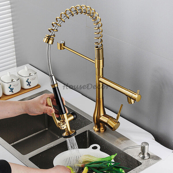 Modern kitchen sink mixer tap swivel spout additional view