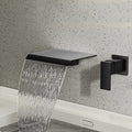 Modern bath shower mixer tap waterfall spout detail view