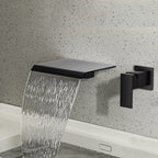 Modern bath shower mixer tap waterfall spout detail view