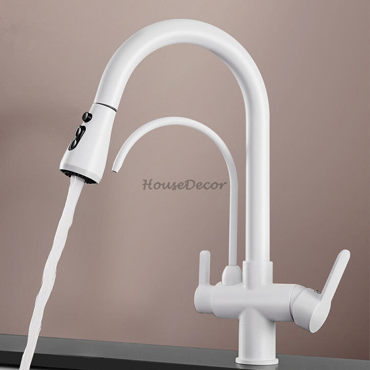 Modern kitchen sink mixer tap pull out spray additional view