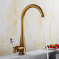 Antique Brass kitchen sink mixer tap single lever control main view
