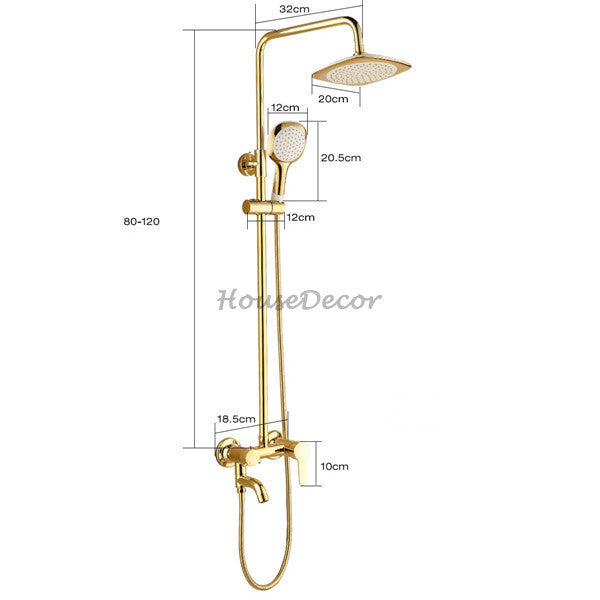 Gold Brass bath shower mixer tap wall mounted design additional view