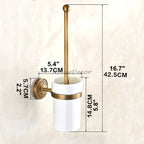 Antique Brass toilet brush holder detailed product view additional view