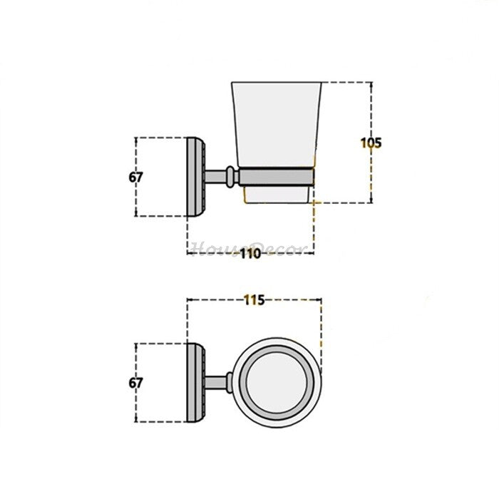 Black Brass toothbrush holder wall mounted design additional view