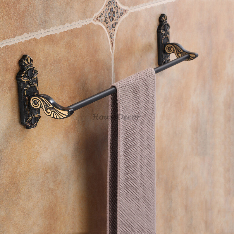 Modern towel rack wall mounted design detail view