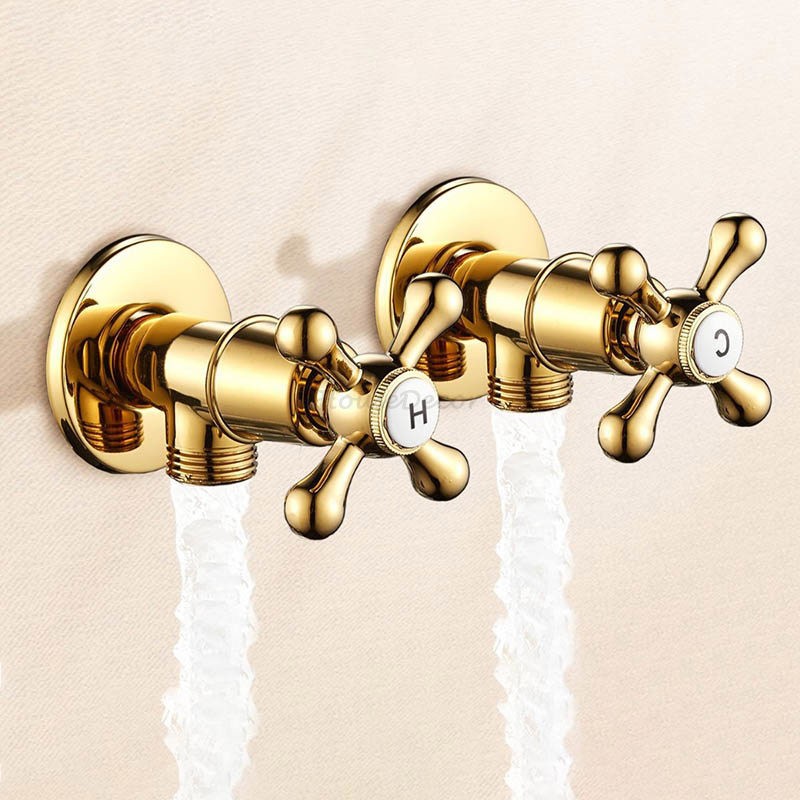 Gold faucet dual handle control main view