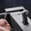 Modern bath shower mixer tap waterfall spout detail view