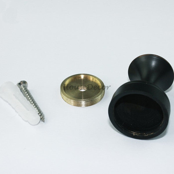 Black Brass robe hook wall mounted design detail view