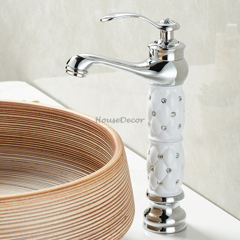 Modern bath shower mixer tap single lever control detail view