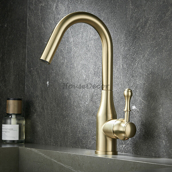 Modern kitchen sink mixer tap swivel spout main view